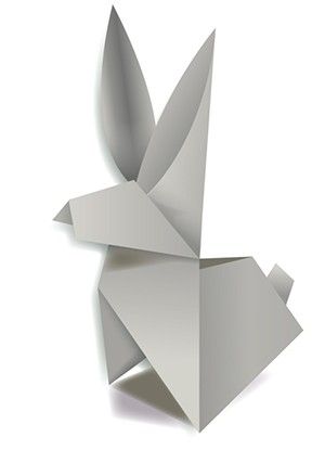 Grey Origami Rabbit