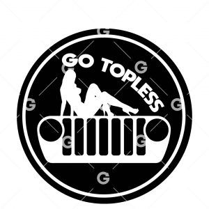 Go Topless Jeep Round Decal Svg Svged