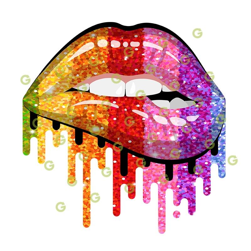 Download Rainbow Glitter Drip Lips Svg For Cricuit Silhouette And Crafts