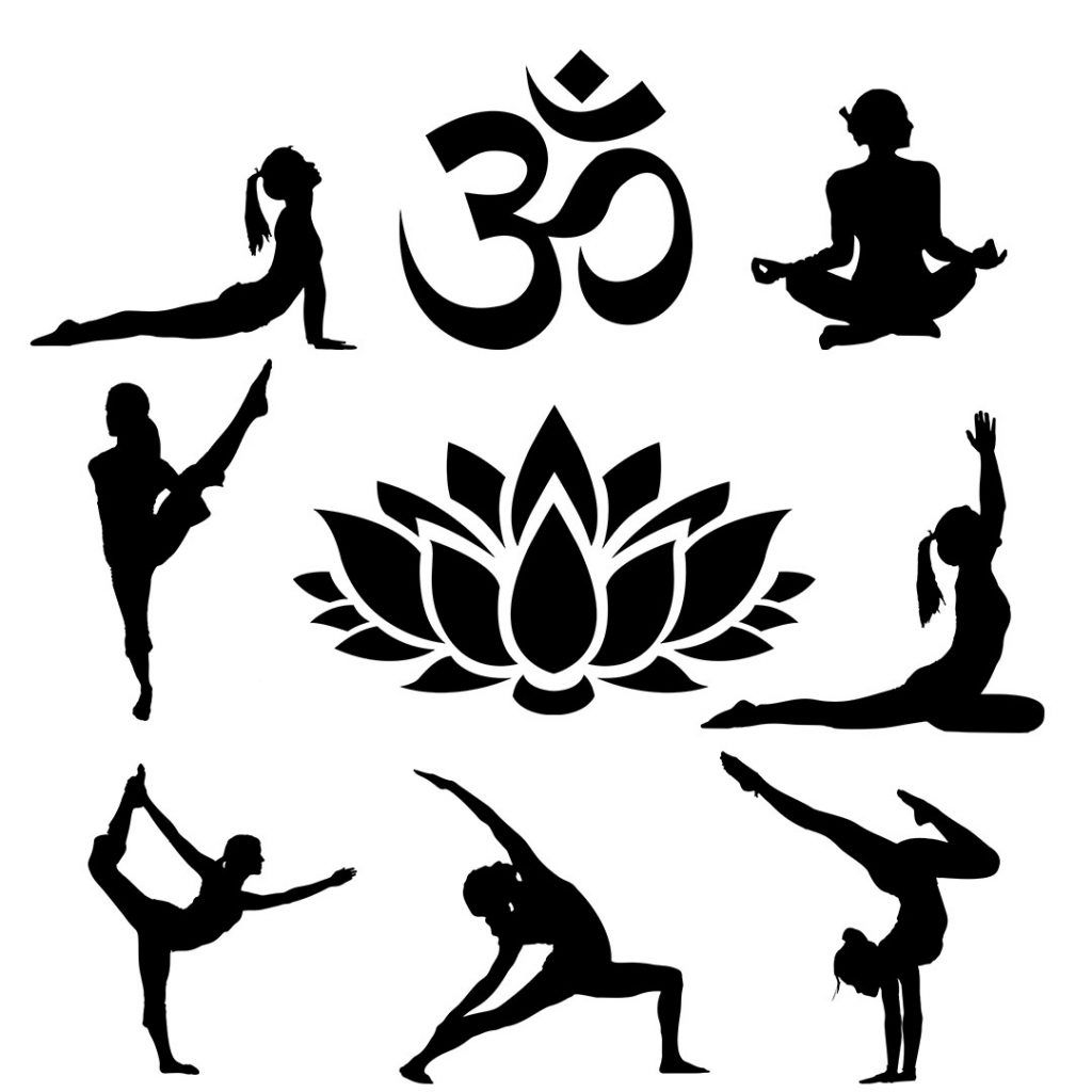 yoga poses silhouette. a movement to relax 11561975 Vector Art at Vecteezy