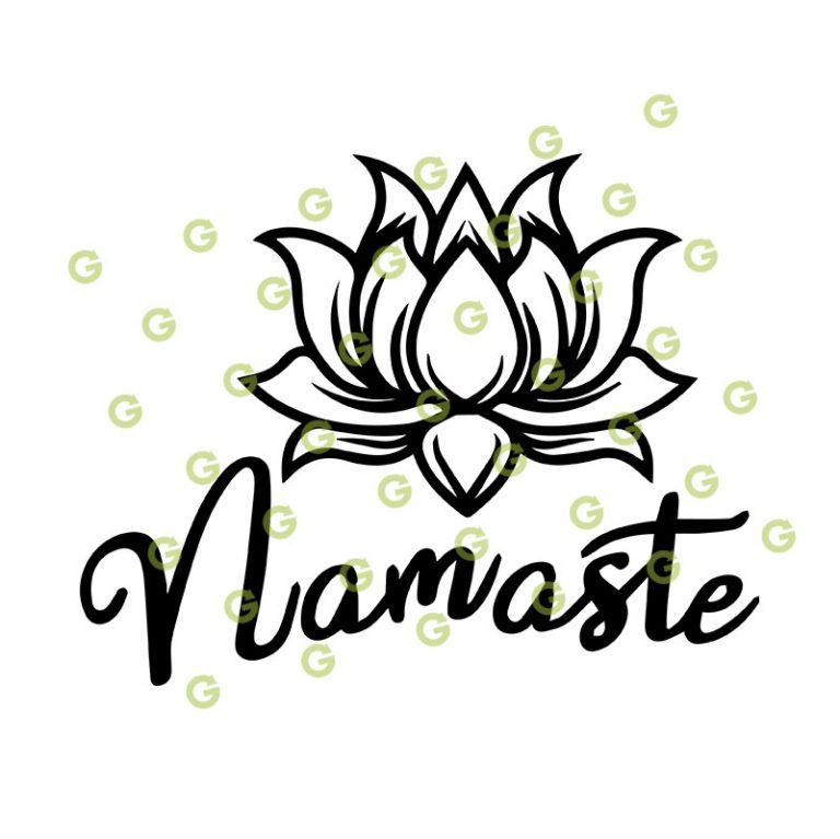 Namaste Lotus Flower SVG - For Cricuit, Silhouette and Crafts