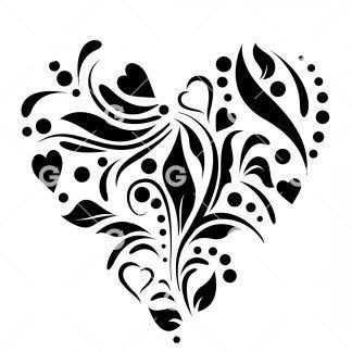 Tapa Design Heart SVG Tribal Heart SVG Heart SVG Digital 