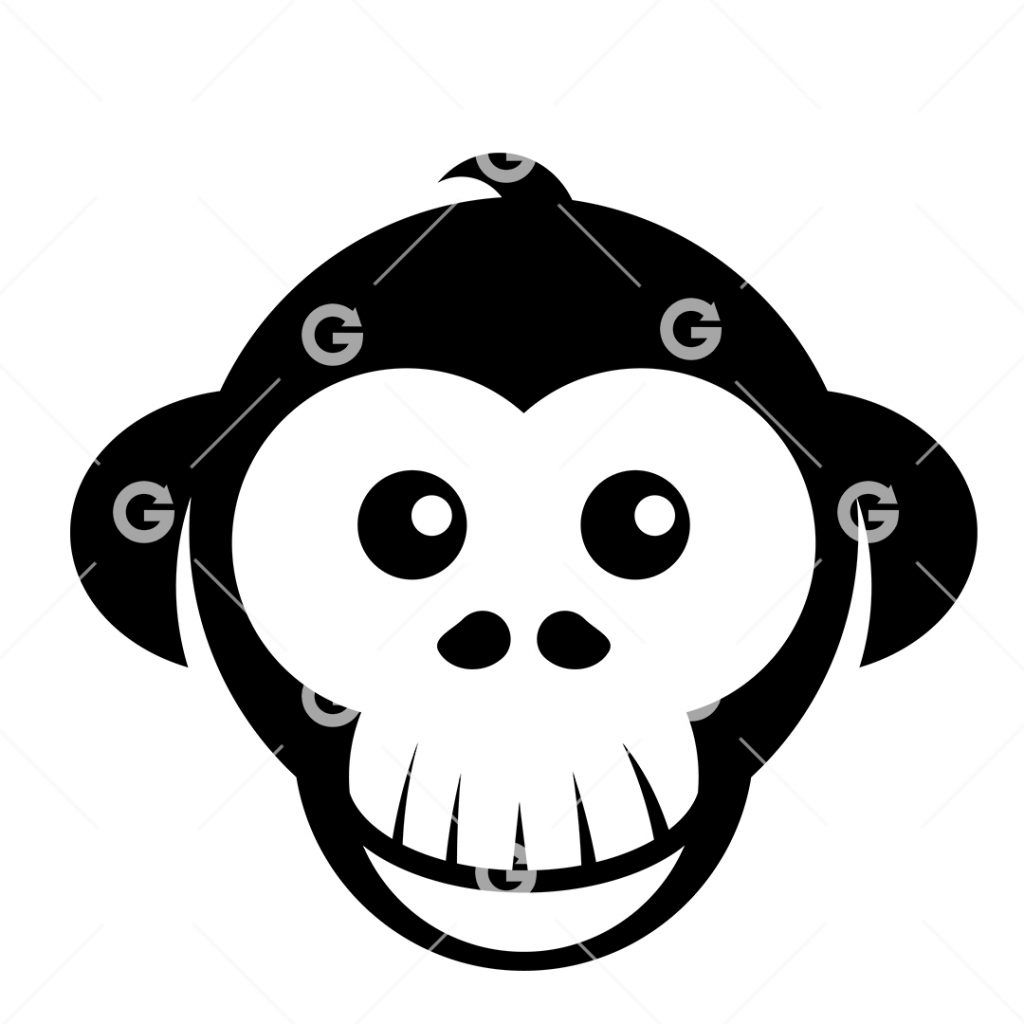 Силуэт обезьянки с мордочками
