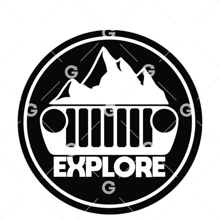Jeep Mountain Explore Round Decal SVG | SVGed