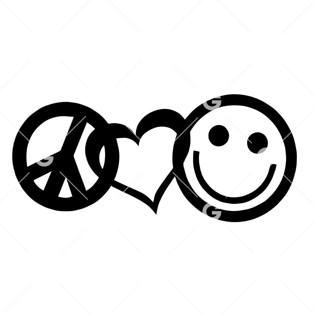 Peace Love Happiness | Digital Download | SVG Cut File