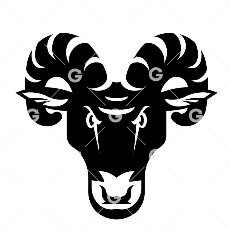 Ram Head with Horns SVG | SVGed