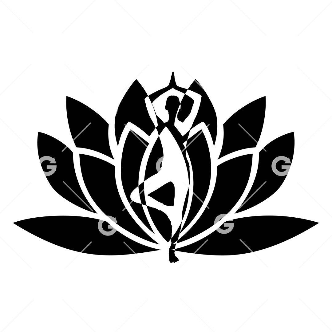 Silhouette of yoga woman padmasana - lotus pose Vector Image