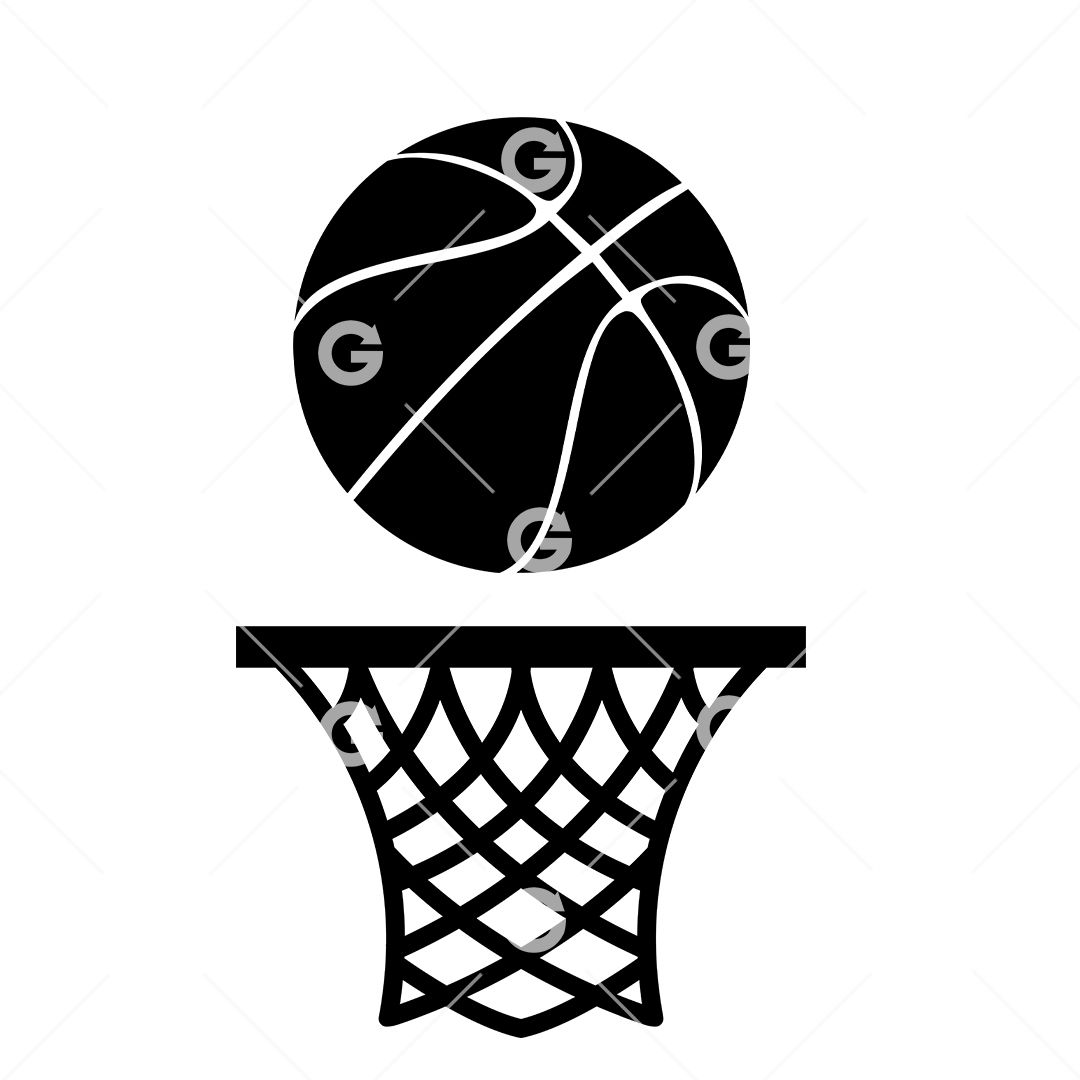 basketball net logo black and white