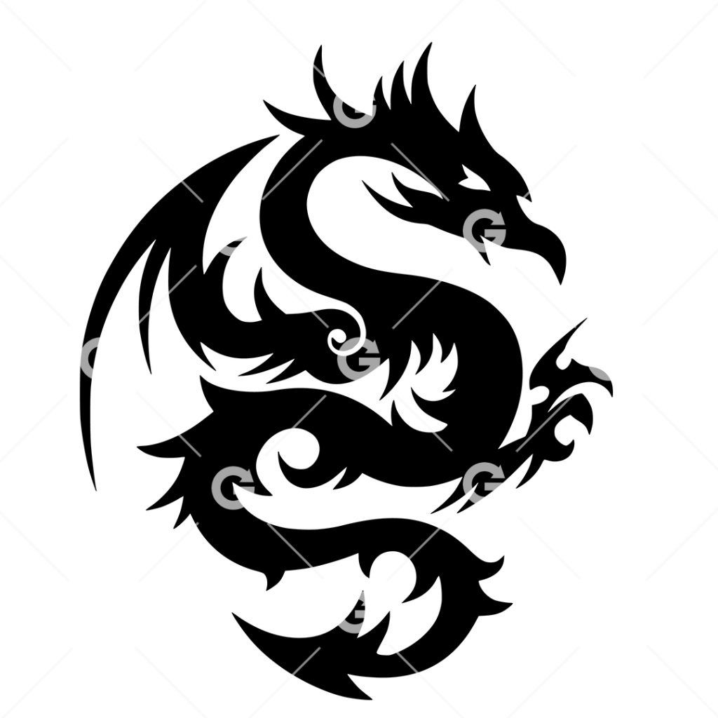 Tribal Sitting Dragon SVG | SVGed