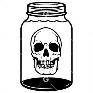 Human Skull In Mason Jar SVG