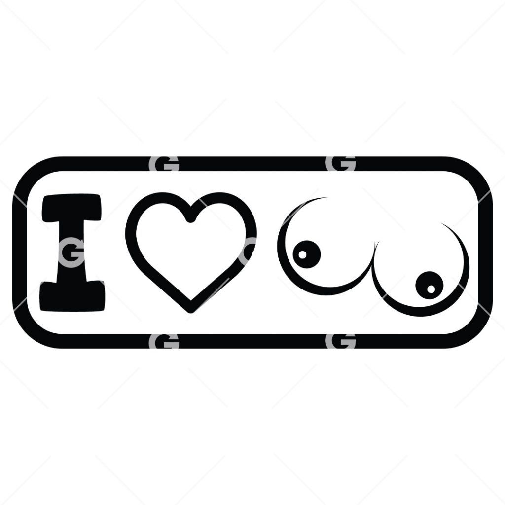 Tits I Heart Stickers, Unique Designs