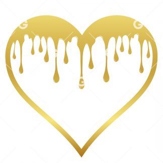 Gold Dripping Heart SVG