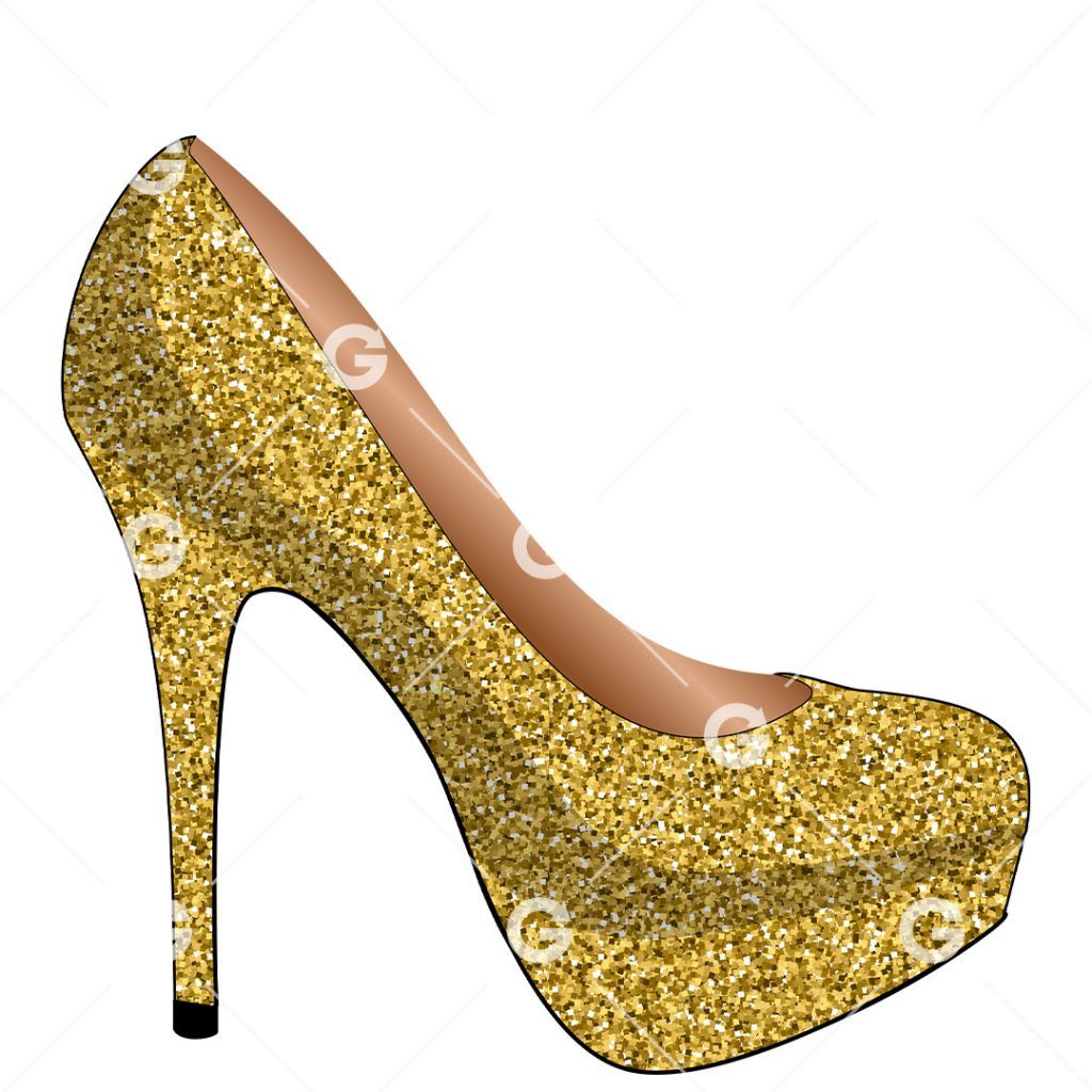 Womens Gold Chunky Glitter Pumps Shoes Stock Photo 1172828545 | Shutterstock