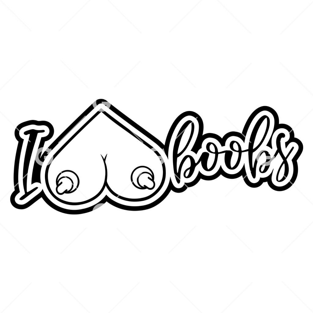 I Love Boobs. Symbol of Heart of Tits Stock Vector - Illustration of  breast, boob: 57486030