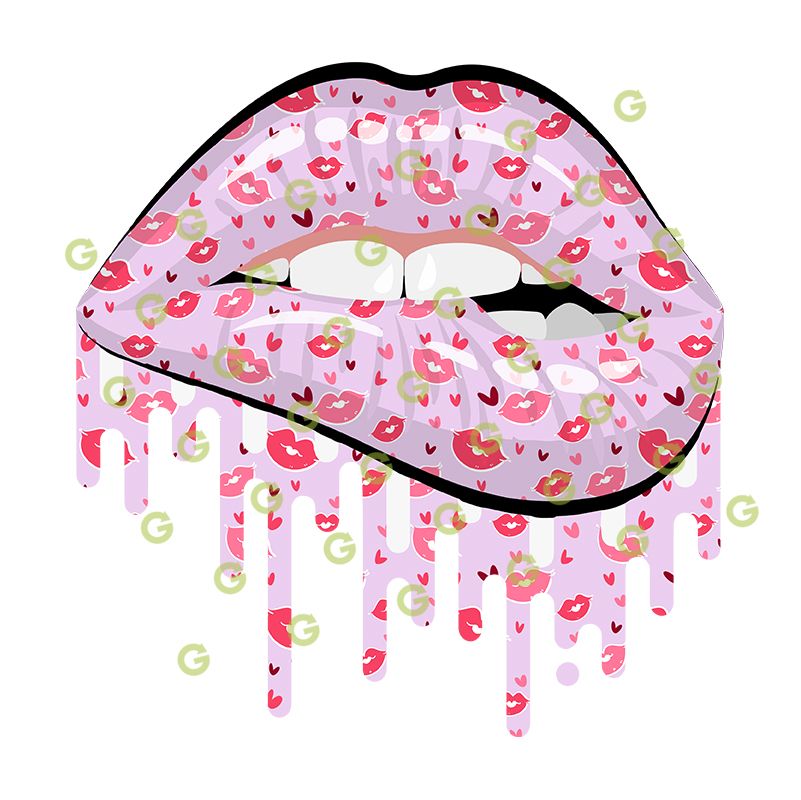 Fashion Plaid Drip Lips SVG Print and Cut Lips Dripping -  Ireland
