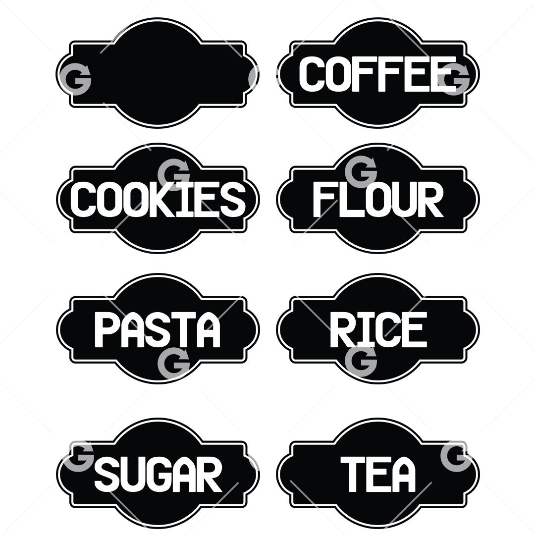 Sugar & Flour Jar Labels: Free Silhouette Cut File - the thinking